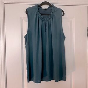 Ann Taylor teal sleeveless blouse